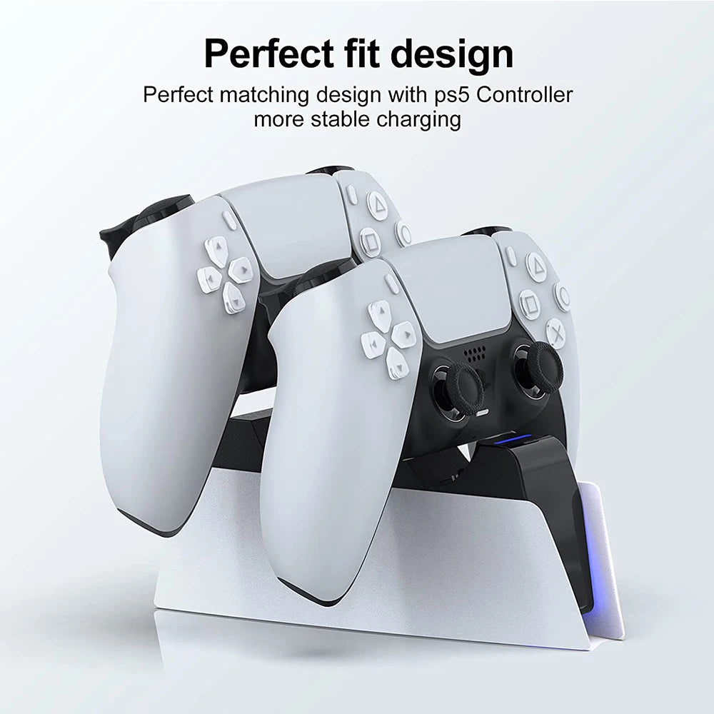 PS5 DualSense Charging Station – Type-C Dual Dock Charger Stand for PlayStation 5 Controllers