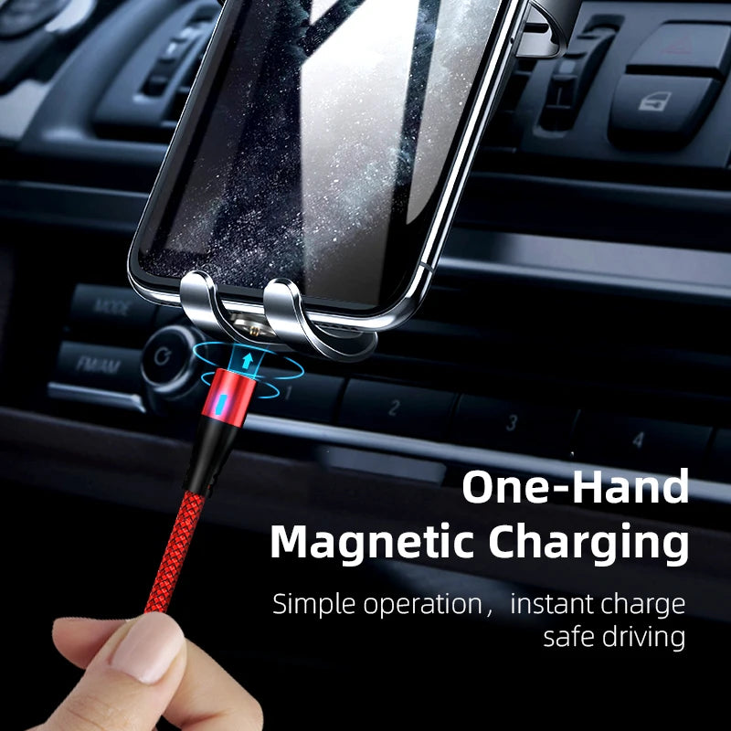 Magnetic LED USB Charging Cable – USB-C, Micro USB & Lightning, Fast Charge for iPhone, Xiaomi & More