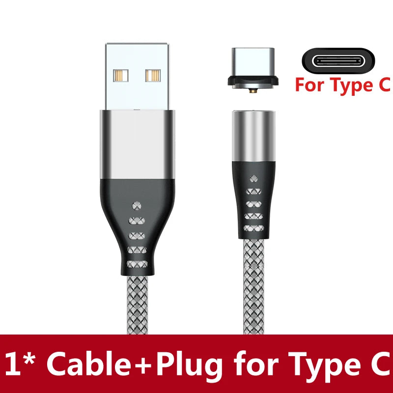 Magnetic LED USB Charging Cable – USB-C, Micro USB & Lightning, Fast Charge for iPhone, Xiaomi & More