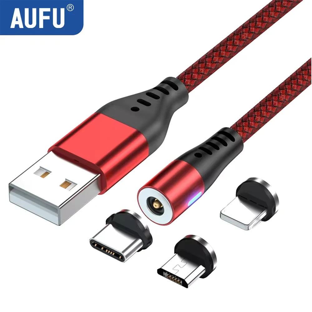 Magnetic LED USB Charging Cable – USB-C, Micro USB & Lightning, Fast Charge for iPhone, Xiaomi & More