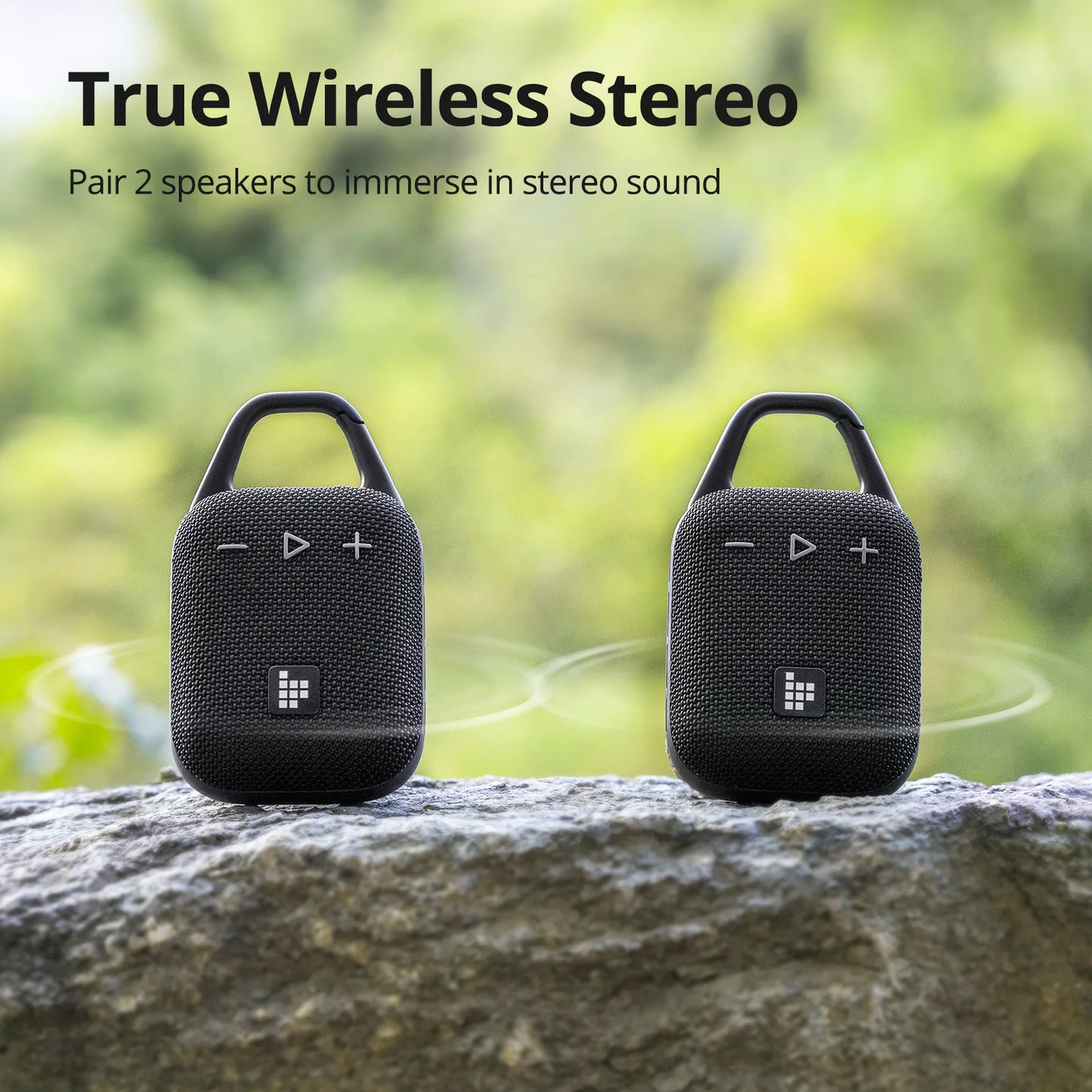 Portable Bluetooth Speaker – IPX7 Waterproof, 20H Playtime, with Hook for Camping, Hiking, Outdoor