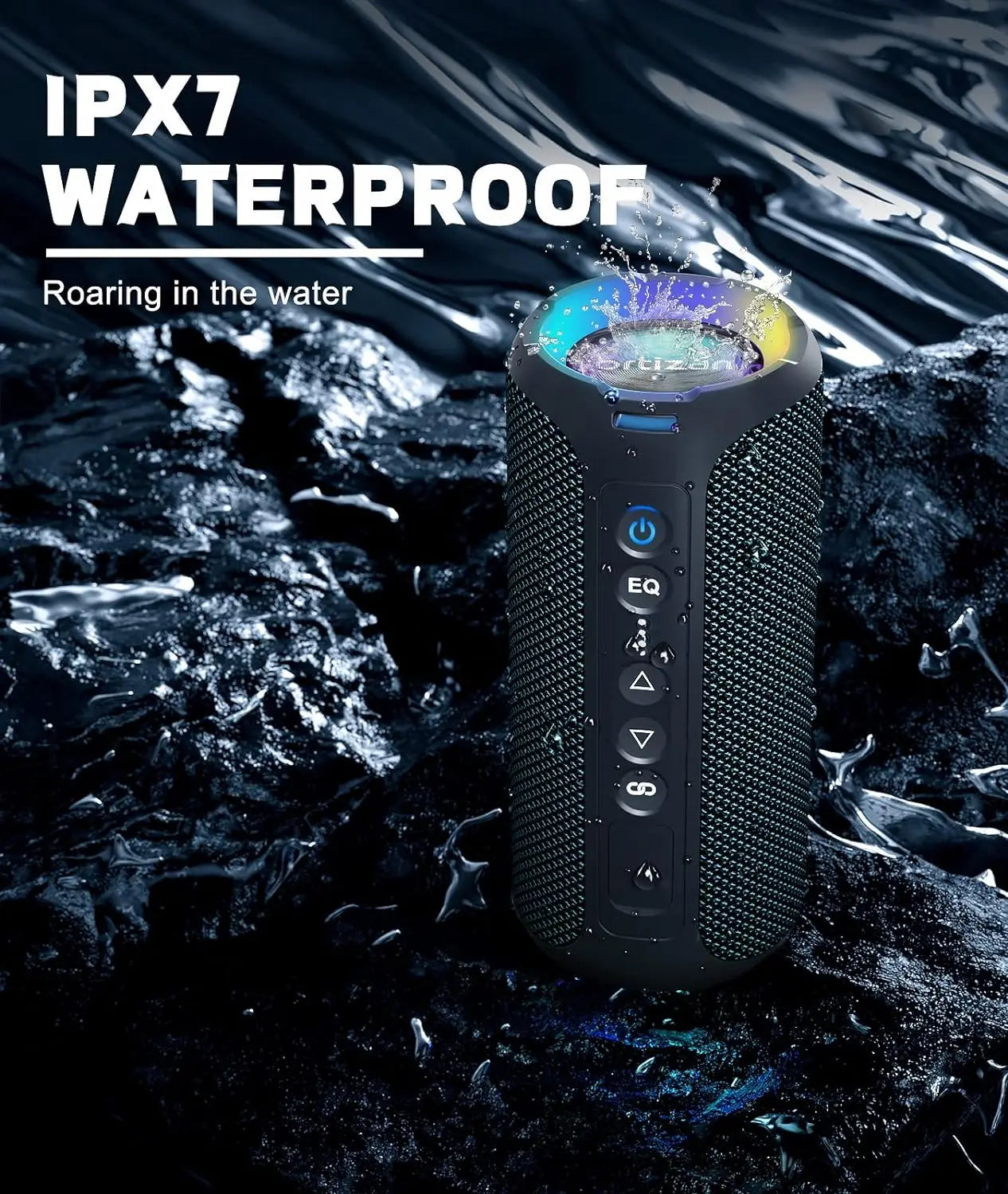 Bluetooth Speaker 40W – Enhanced Bass, 30Hrs Battery, IP7 Waterproof, Portable Outdoor Speaker with Bluetooth 5.3