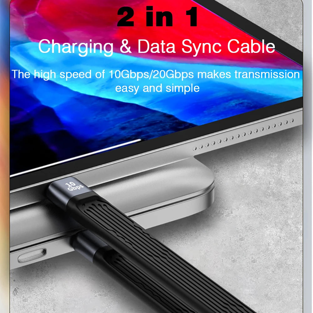 USB 3.1 10Gbps Short Cable – 13cm USB to Type-C Adapter, OTG, PD 100W, USB4 20Gbps for SSD & Power Bank