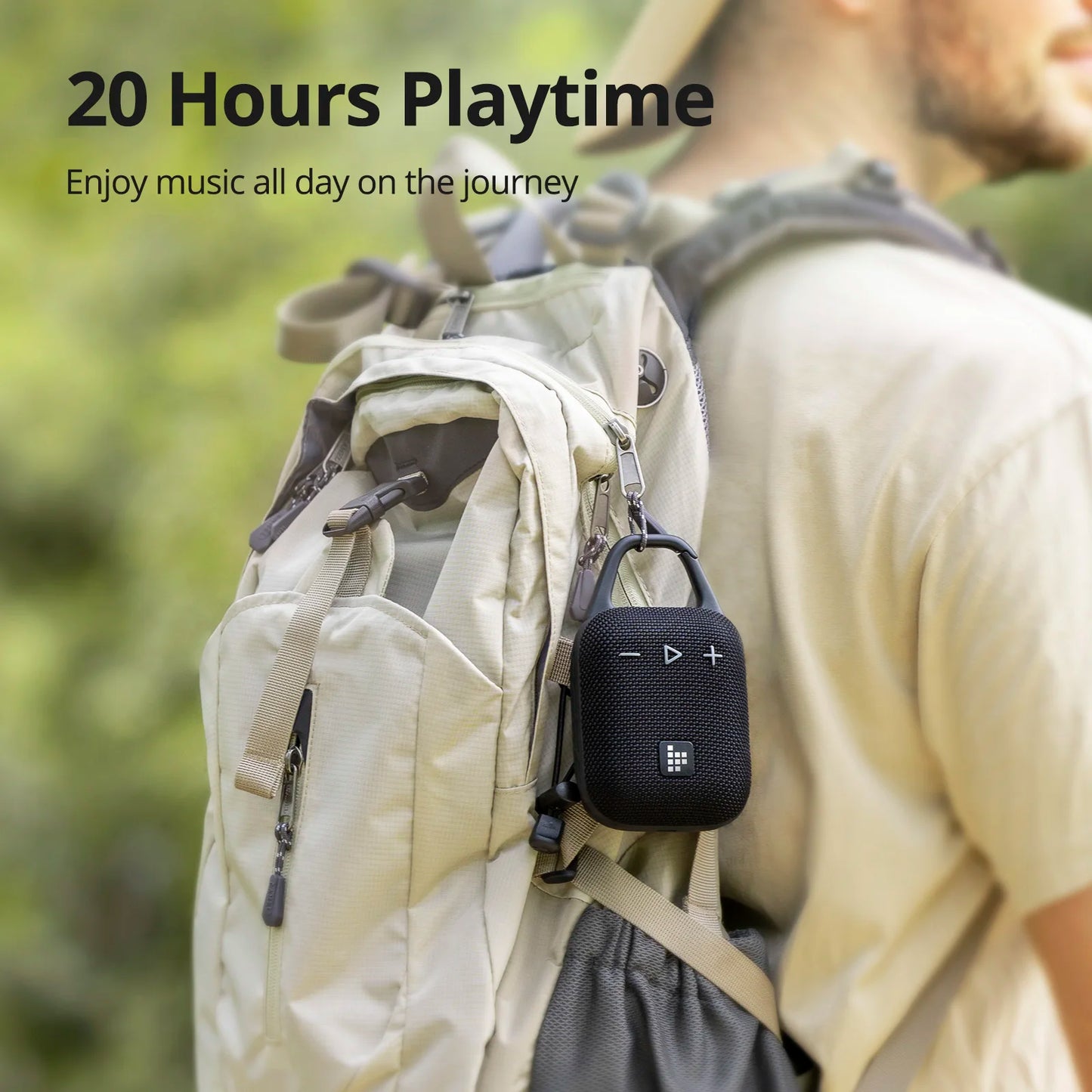 Portable Bluetooth Speaker – IPX7 Waterproof, 20H Playtime, with Hook for Camping, Hiking, Outdoor