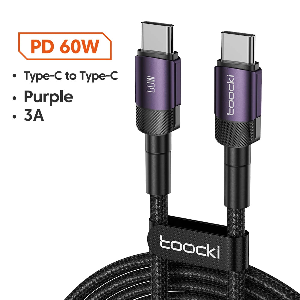 100W Type-C to Type-C Cable – PD 3.0 Fast Charging for Huawei, Xiaomi, Samsung, and Laptops
