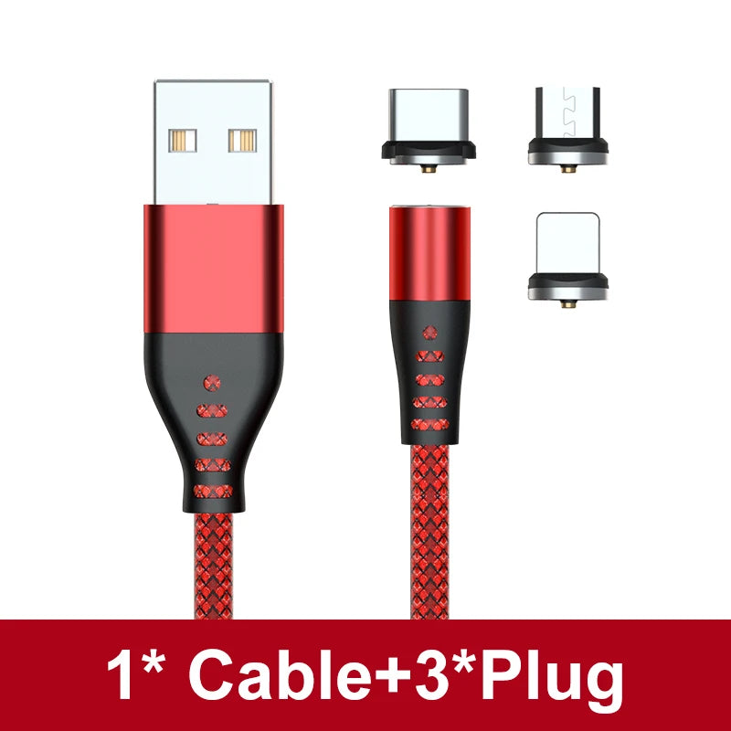 Magnetic LED USB Charging Cable – USB-C, Micro USB & Lightning, Fast Charge for iPhone, Xiaomi & More