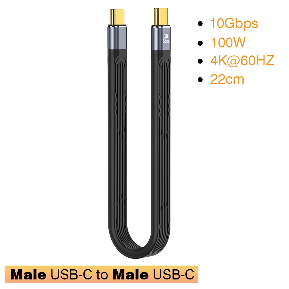 USB 3.1 10Gbps Short Cable – 13cm USB to Type-C Adapter, OTG, PD 100W, USB4 20Gbps for SSD & Power Bank