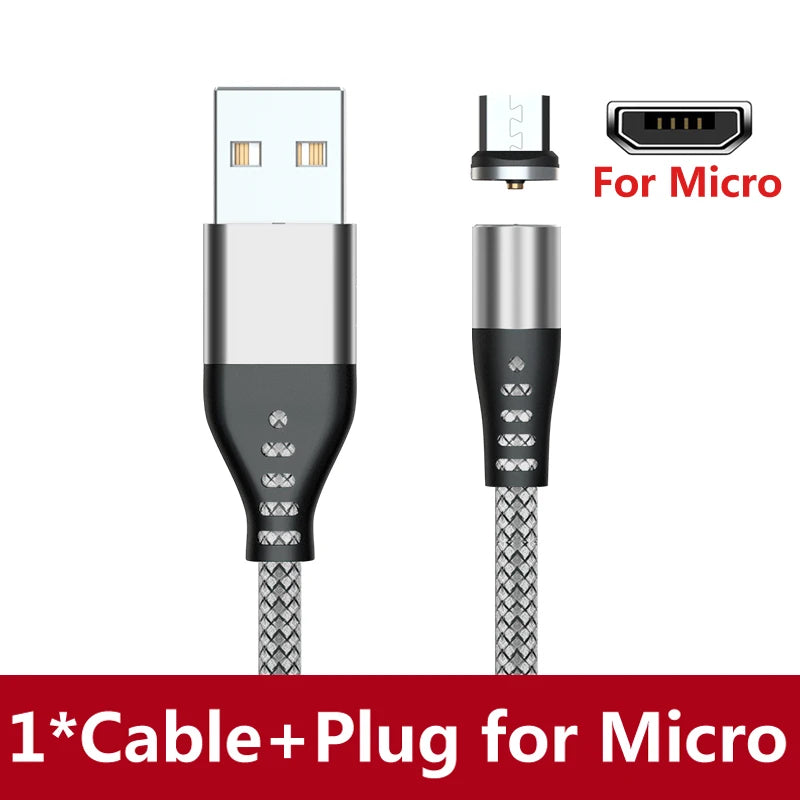 Magnetic LED USB Charging Cable – USB-C, Micro USB & Lightning, Fast Charge for iPhone, Xiaomi & More