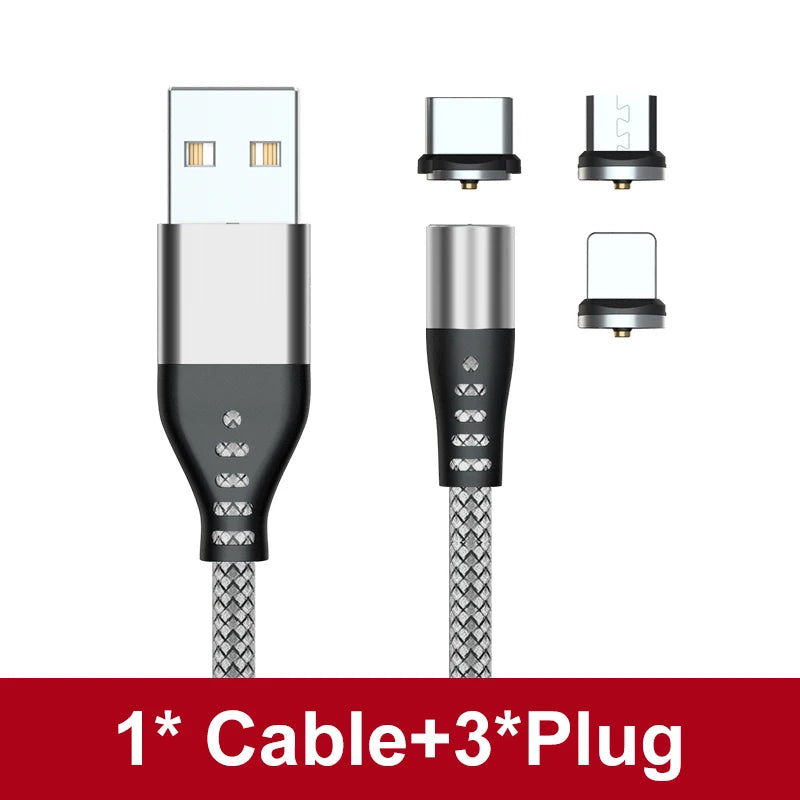 Magnetic LED USB Charging Cable – USB-C, Micro USB & Lightning, Fast Charge for iPhone, Xiaomi & More