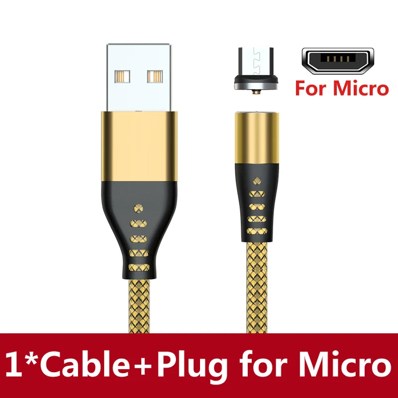 Magnetic LED USB Charging Cable – USB-C, Micro USB & Lightning, Fast Charge for iPhone, Xiaomi & More