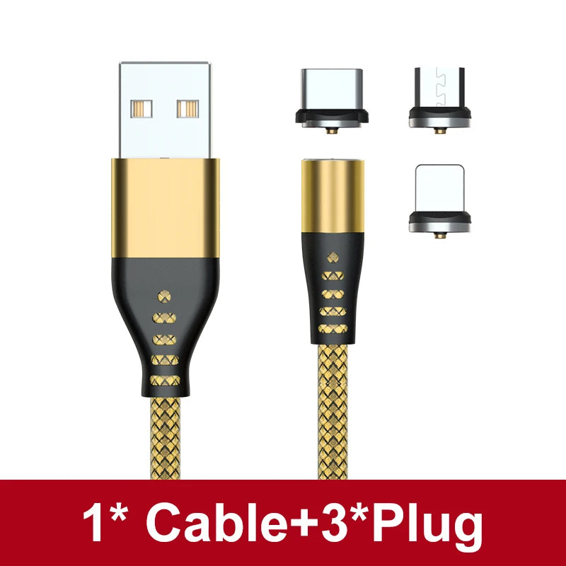 Magnetic LED USB Charging Cable – USB-C, Micro USB & Lightning, Fast Charge for iPhone, Xiaomi & More