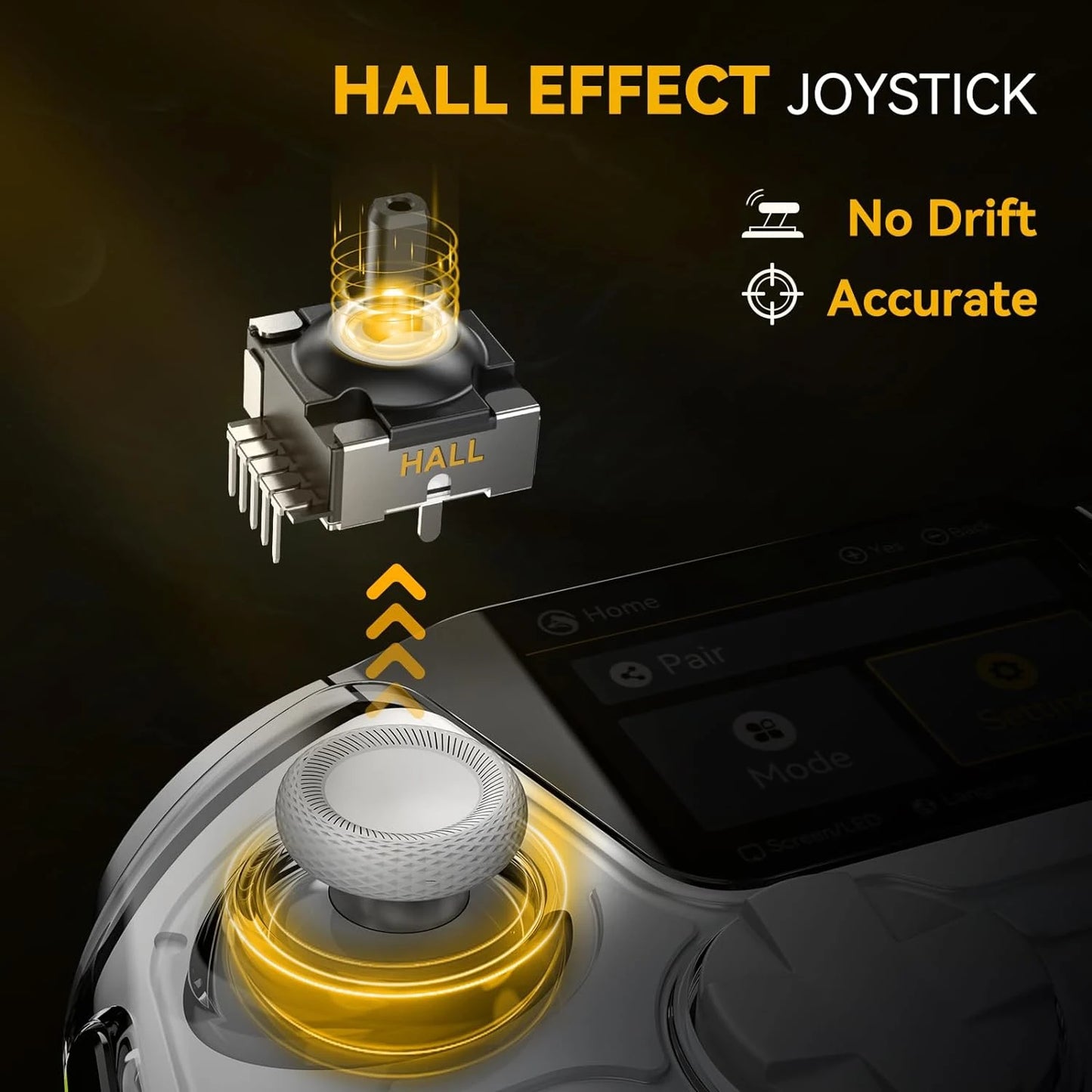 Wireless Gaming Controller with Hall Effect Sticks – RGB Light, 1800mAh, Charging Dock for Switch, PC, iOS, Android