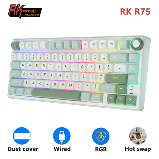 Mechanical Keyboard – 80 Keys, RGB Backlit, Hot-Swappable, Spanish Layout, MDA PBT Keycaps for Gamers