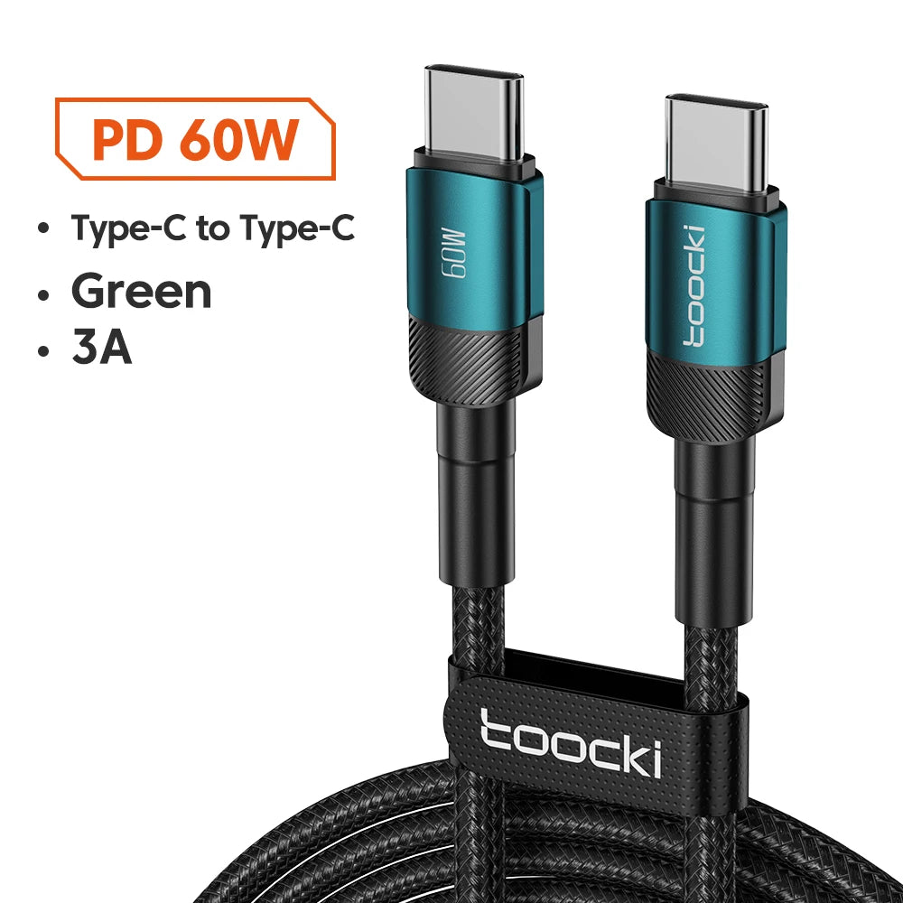 100W Type-C to Type-C Cable – PD 3.0 Fast Charging for Huawei, Xiaomi, Samsung, and Laptops