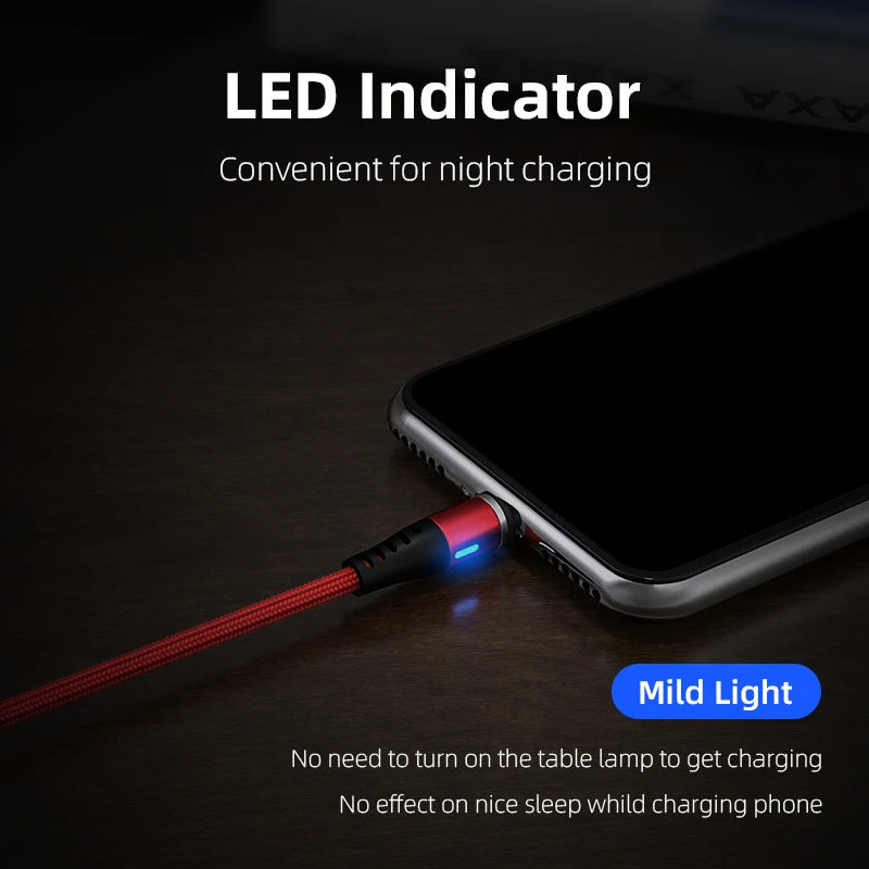 Magnetic LED USB Charging Cable – USB-C, Micro USB & Lightning, Fast Charge for iPhone, Xiaomi & More