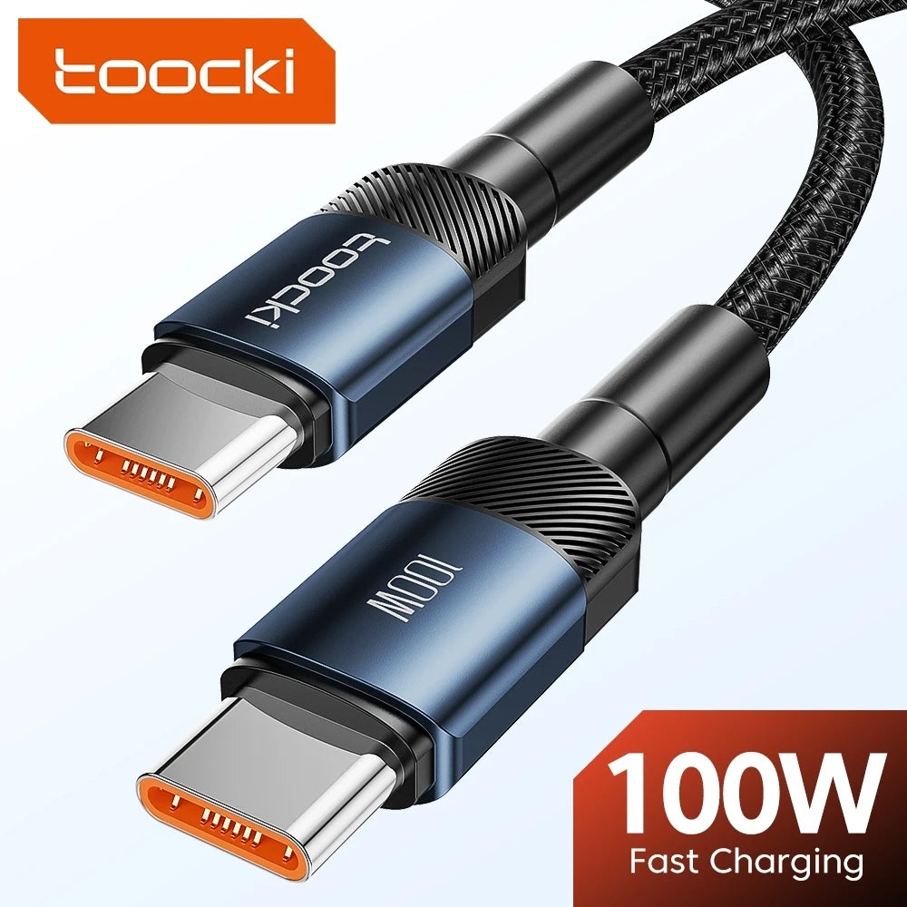 100W Type-C to Type-C Cable – PD 3.0 Fast Charging for Huawei, Xiaomi, Samsung, and Laptops