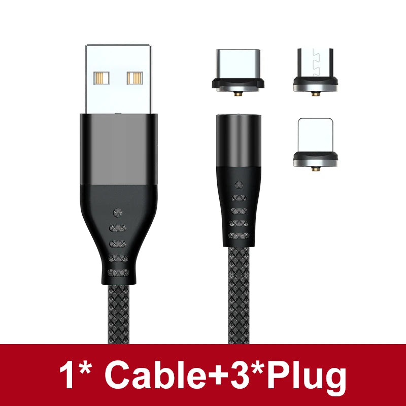 Magnetic LED USB Charging Cable – USB-C, Micro USB & Lightning, Fast Charge for iPhone, Xiaomi & More