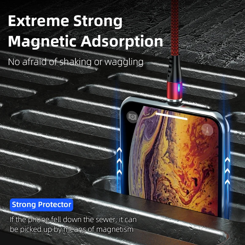 Magnetic LED USB Charging Cable – USB-C, Micro USB & Lightning, Fast Charge for iPhone, Xiaomi & More