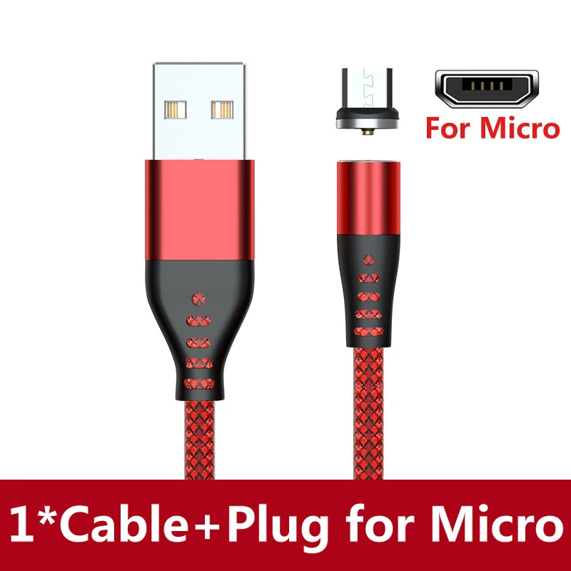Magnetic LED USB Charging Cable – USB-C, Micro USB & Lightning, Fast Charge for iPhone, Xiaomi & More