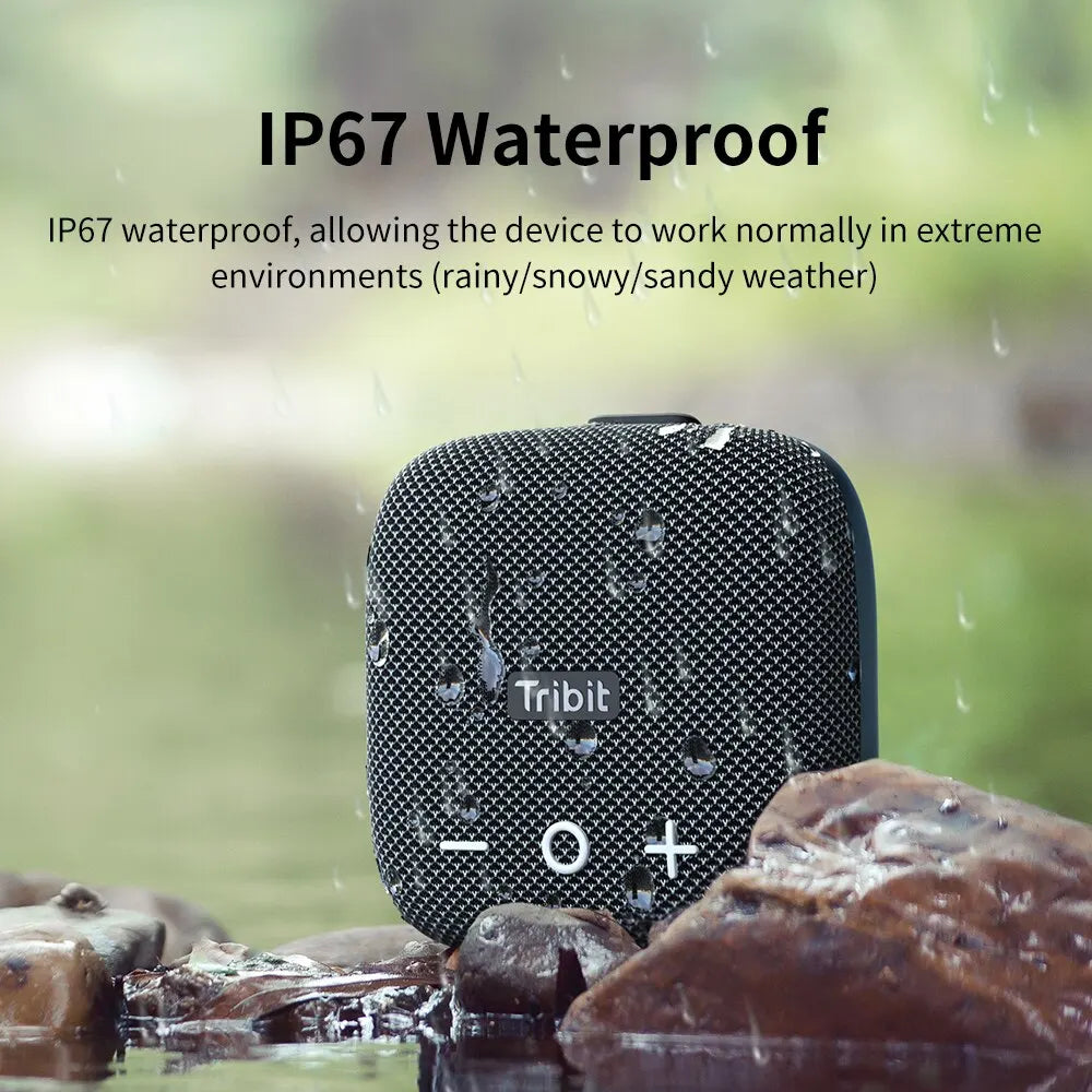 Portable Bluetooth Speaker – 90dB Loud Sound, Deep Bass, IP67 Waterproof, Built-in Strap for Outdoor Use