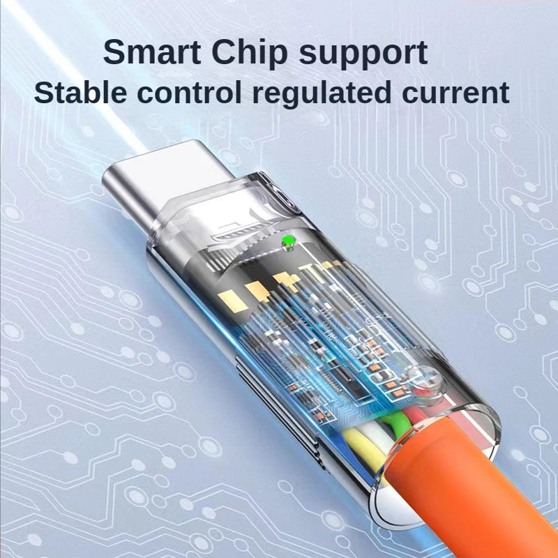 120W 6A Super Fast Charge USB-C Cable – Liquid Silicone for iPhone 14/15, Huawei, Samsung, Xiaomi